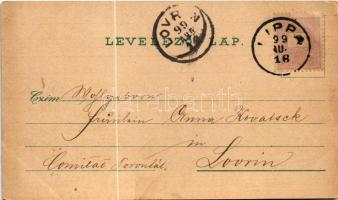 1899 (Vorläufer) Lippa, Lipova; Oberhalb d. Brücke, Staats Bürger & Handelsschule / híd, iskola ...