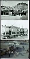 cca 1920 és 1965 között készült felvételek villamosokról, kettő biztosan Budapesten, a harmadik elejére ez van írva: P.V.V.V., 3 db mai nagyítás, 10x15 cm