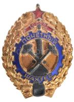 Szovjetunió ~1960-1970. Kitűnő bányász festett, zománcozott fém kitüntető jelvény (~40x30mm) T:2 kopott festés Soviet Union ~1960-1970. Honorary Miner painted, enamelled metal badge (~40x30mm) C:XF worn painted