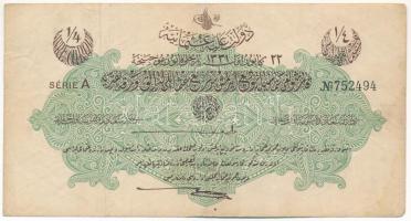 Oszmán Birodalom 1915 (1331). 1/4L T:III Ottoman Empire 1915 (1331). 1/4 Livre C:F Krause P#81