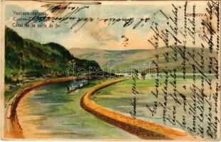 1903 Orsova, Vaskapu-csatorna / Eiserne-Thor Canal / Canal de la porte de fer. litho s: Heyer (EK)