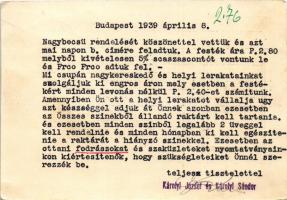 1939 Komol Teinture pour Cheveux O. Sutterlin Co. Paris / Komol Magyarországi Vezérképviselet reklám...