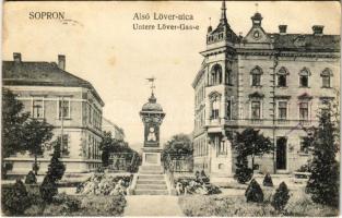 Sopron, Alsó Lövér utca. Monsberger Gottfried kiadása (fa)