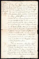 1791 Cote dor francia nyelvű 4 oldalas igazolás, okmány