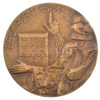 Ligeti Erika (1934-2004) DN Debrecen 1561 - Huszár Gál / ANY (Alföldi Nyomda) - Hűséges Munkáért kétoldalas bronz emlékérem (60mm) T:1- kis ph