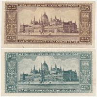 1946. 100.000.000P + 1.000.000MP + 100.000.000MP + 500.000AP mind "MAGYAR ÉREMGYŰJTŐK EGYESÜLET...