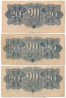 Csehszlovákia 1919. 1K + 1944. 5K + 20K (3db) T:III-IV
Czechoslovakia 1919. 1 Korunu + 1944. 5 Koru...