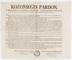 1814 Közönséges pardon - Amnesztia rendelet hirdetménye 46x35 cm