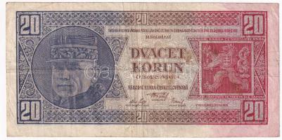 Csehszlovákia 1926. 20K "Hd 198080" T:III
Czechoslovakia 1926. 20 Korun "Hd 198080&q...