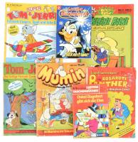 2 db Walt Disney (Donald Kacsa) német nyelvű képregényfüzet + 5 db vegyes német nyelvű képregény (Tom & Jerry, Rózsaszín Párduc, stb.) / German language comic books (Walt Disney, Donald Duck, Tom & Jerry, Pink Panther, etc.), mixed condition