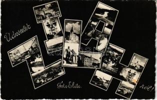 1942 Zilah, Zalau; Üdvözlet mozaiklap / Greetings multi-view postcard. Foto Elite (EK)