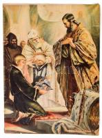 1038-1938 Szent István év, Eucharisztikus kongresszus, asztali zászló tartóval. 31 cm + Képes Vasárn...