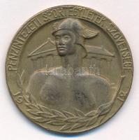 1912. Pénzintézeti Sportegyletek Szövetsége bronz egyoldalas emlékérem (35mm) T:2
