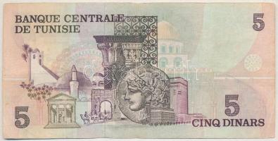 Tunézia 1973. 5D "C/53 563243" T:III kis szakadás
Tunisia 1973. 5 Dinars "C/53 56324...