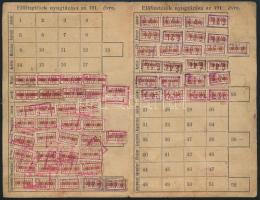 cca 1910 A kis vasas előfizetési könyv tagsági bélyegekkel