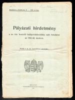 1941 Pályázati hirdetmény a M. Kir. Honvéd Hadapródiskolába való felvételre 20 p