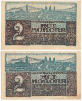 Pécs 1920. 2K pénztárjegy (2x) T:II-,III