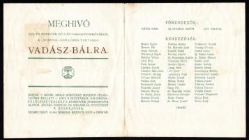 1925 Vadász Bál meghívó 4 p