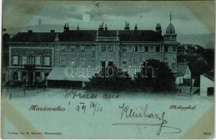 1899 (Vorläufer) Karánsebes, Caransebes; Philipphof este. M. Hecskó kiadása / night