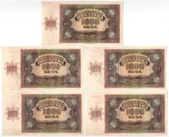 Horvátország / Független Horvát Állam 1941. 1000K (9db) közte sorszámkövetők és közeli sorszámok &qu...
