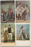 4 db RÉGI folklór motívum képeslap: román és erdélyi népviseletek / 4 pre-1945 folklore motive postcards: Romanian and Transylvanian folk costumes