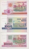 Fehéroroszország 1998. 1000R + 5000R + 2000. 5R T:I Belarus 1998. 1000 Rubles + 5000 Rubles + 2000. 5 Rubles C:UNC