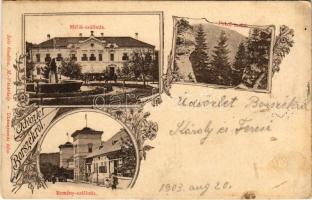 1903 Borszék, Borsec; Mélik és Remény szálloda, Pokol torka. Soós kiadása / hotels. Art Nouveau, floral (felszíni sérülés / surface damage)