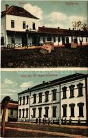 1913 Belényes, Beius; vasútállomás, M. kir. állami polgári leányiskola. Süssmann Lázár kiadása / railway station, girl school (EK)