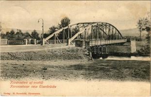 1911 Karánsebes, Caransebes; Új vashíd. H. Rosenfeld kiadása / new bridge (EK)