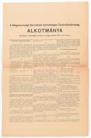 1919 A Magyarországi Szocialista Szövetséges Tanácsköztársaság MSZSZT alkotmánya 4p szakadással