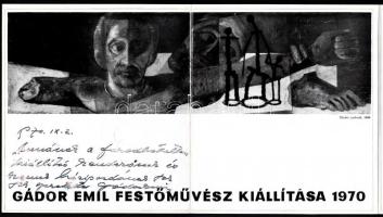 Gádor Emil dedikált kiállítási meghívó