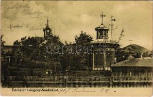 1907 Görgénysóakna, Görgény-Sóakna, Jabenita; gyógyterem, fürdő. Heiter Gy. fényképész felvétele / spa, bath (lyukak / pinholes)