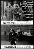 cca 1979 előtt készült ,,Büntetlenül" című kanadai film jelenetei és szereplői, 13 db vintage produkciós filmfotó, ezüst zselatinos fotópapíron, a használatból eredő - esetleges - kisebb hibákkal, 18x24 cm