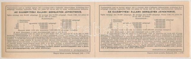 1946. "Újjáépítési Állami Sorsjáték" fél-sorsjegye 10.000AP értékben (2x), A és B sorsjegy...