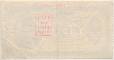 Budapest 1930. "Revíziós Pengő" arcképes változat, kitöltött, elő- és hátoldalán "193...