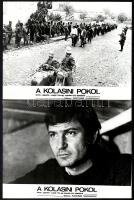 cca 1980 előtt készült ,,A kolasini pokol című jugoszláv - szovjet film jelenetei és szereplői, 11 db vintage produkciós filmfotó, ezüst zselatinos fotópapíron, a használatból eredő - esetleges - kisebb hibákkal, 18x24 cm