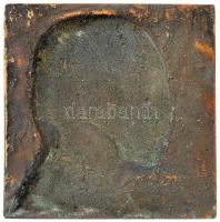 Somogyi Sándor (1881-1960) DN "Önarckép" bronz egyoldalas emlékplakett (95x95mm) T:1-