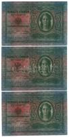 1912. 100K (3x) közeli sorszámok T:III Adamo K28