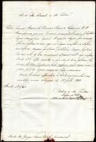 1833 Kollár István választott esztergomi püspök helynök által aláírt egyházi levél