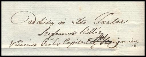 1833 Kollár István választott esztergomi püspök helynök által aláírt egyházi levél