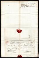 1833 Kollár István választott esztergomi püspök helynök által aláírt egyházi levél