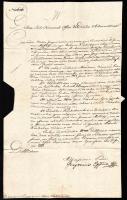 1823 Markovics Gergely Eperjes első püspöke által aláírt egyházi levél