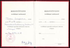 1958-1989 5 darab MSZMP igazolvány bizonyítvány egy személy részére