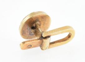 Arany (Au) 14K köves inggombpár, jelzett, d: 1,5 cm, bruttó: 3 g