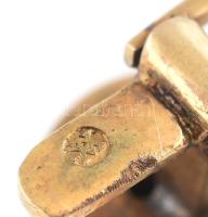 Arany (Au) 14K köves inggombpár, jelzett, d: 1,5 cm, bruttó: 3 g