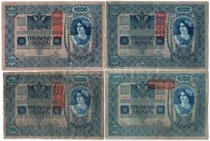 Ausztria 1919 (1902) 1000K mindkét oldal német, piros "DEUTSCHÖSTERREICH" függőleges felül...