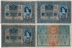 Ausztria 1919 (1902) 1000K mindkét oldal német, piros "DEUTSCHÖSTERREICH" függőleges felül...