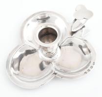 Ezüst(Ag) angol kézi gyertyatartó, lóheremintás, jelzett, d: 10,5 cm, nettó: 50,9 g