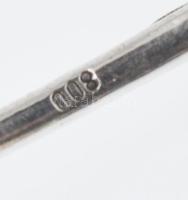 Ezüst(Ag) rózsás nyelű tortalapát, jelzett, h: 21,3 cm, nettó: 48,6 g