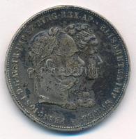 Ausztria 1879. 2G Ag I. Ferenc József és Erzsébet királynő / Ezüstlakodalom Bécs T:2-,3 patina, fülnyom, ph. Austria 1879. 2 Gulden Ag Franz Joseph and Elisabeth / Silver Jubilee Vienna C:VF,F patina, earmark, edge error Krause X#M5